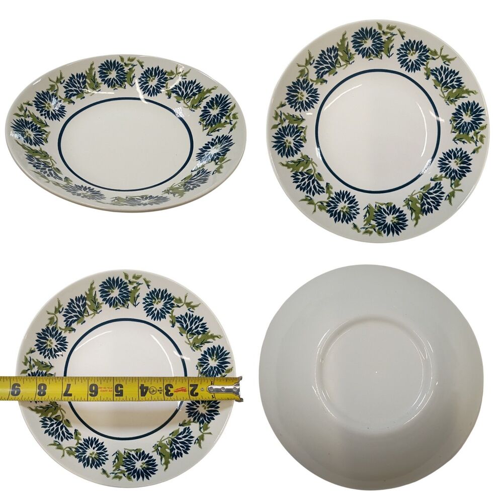 Vintage Royal China Blue Chrysanthemum 9" Salad Fruit Bowl Catch All Grandmacore